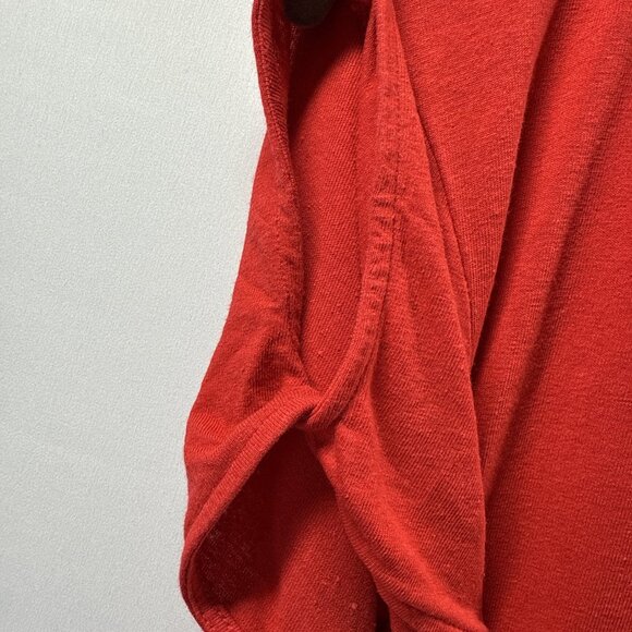 J Jill Love Linen Women's Top Size M P Petite Solid Red Linen Blend Pullover - Picture 4 of 8